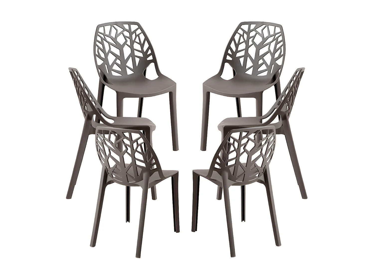 Packs Sillas - Pack 6 Sillas Hissar Polipropileno - Gris oscuro