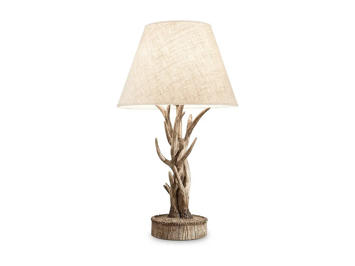 Ideal Lux Chalet 1 lampe de table en bois clair marron avec abat-jour, E27