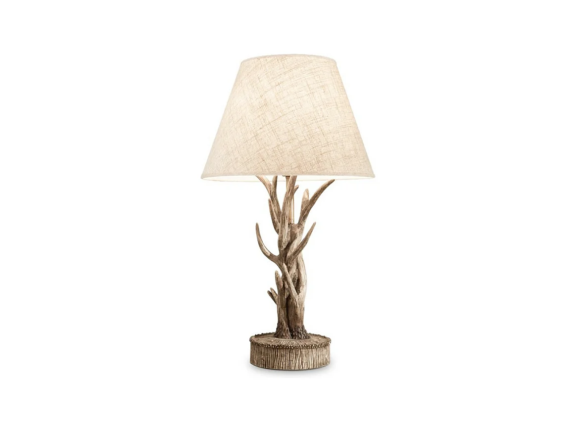 Ideal Lux Chalet 1 lampe de table en bois clair marron avec abat-jour, E27