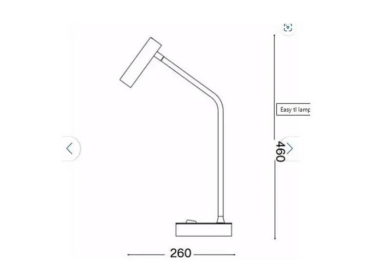 Ideal Lux EASY Lampe de Table LED Intégrée Noir 250Lm 3000K