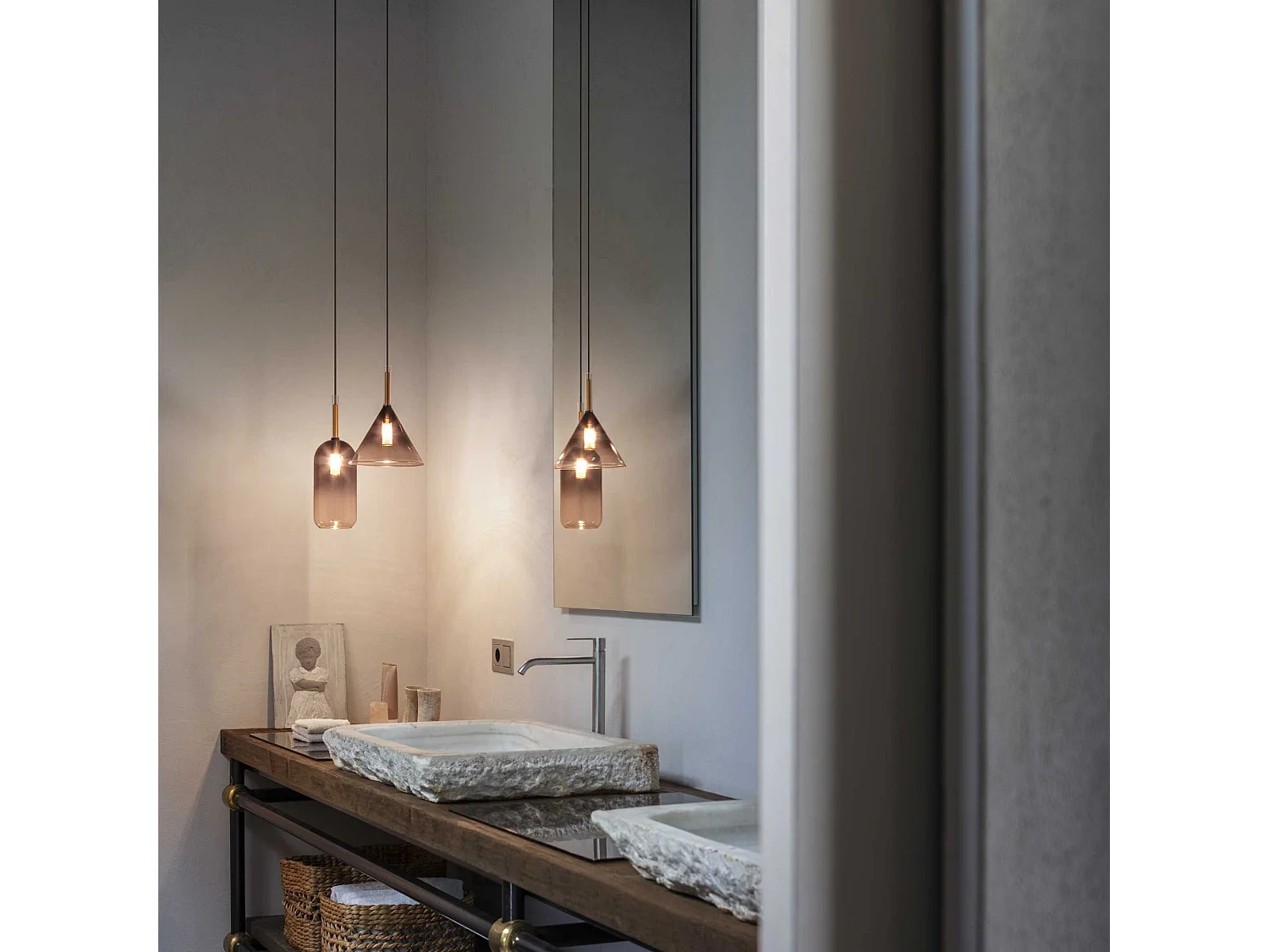 Ideal Lux EMPIRE Plafoniera a sospensione Dome Cilindro Nera