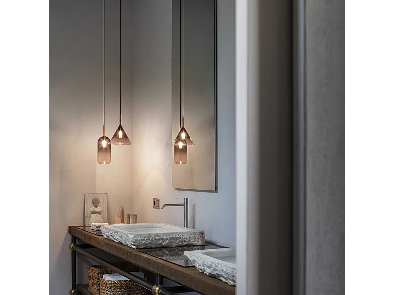 Ideal Lux EMPIRE Plafonnier Suspendu Cylindre Dôme Noir