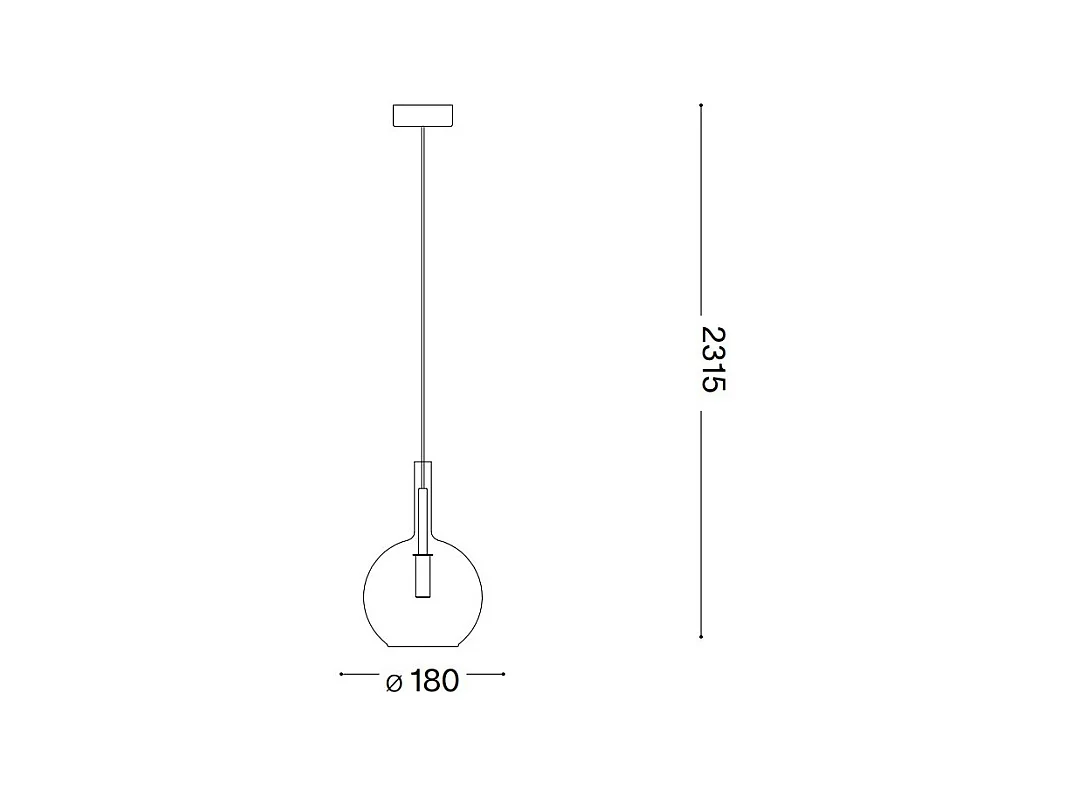 Ideal Lux EMPIRE Plafonnier suspendu Dome Sphère noir