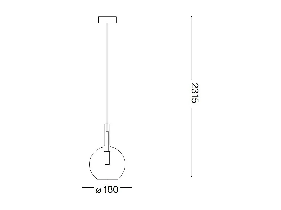 Ideal Lux EMPIRE Plafonnier suspendu Dome Sphère noir
