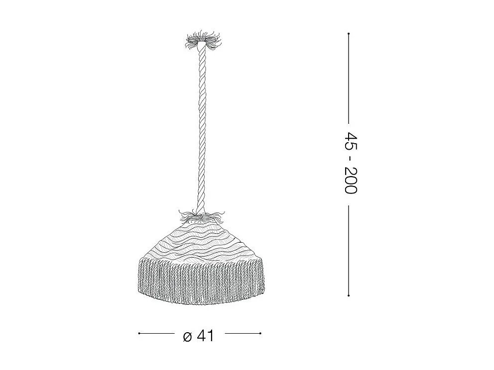 Ideal Lux Canapa Suspension à 1 ampoule en forme de dôme marron, E27