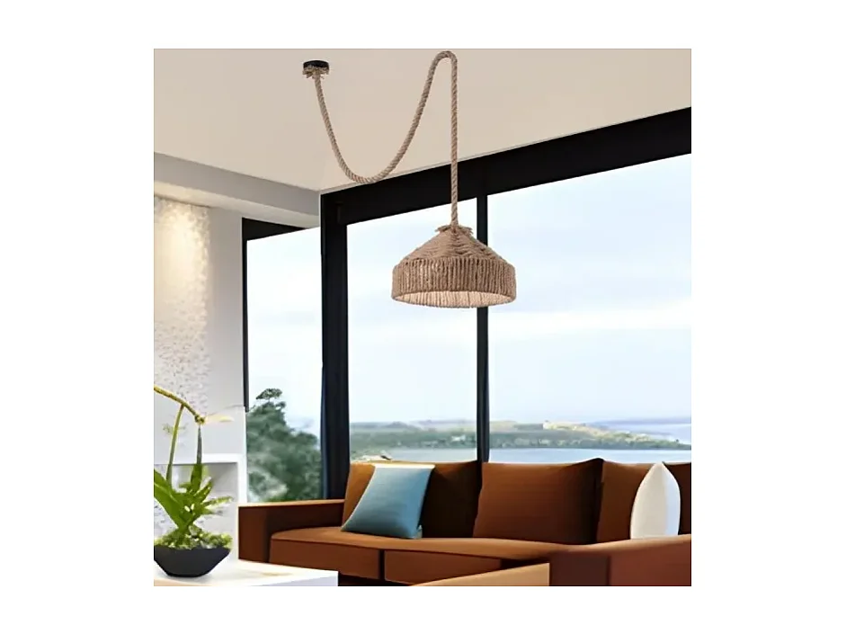 Ideal Lux Canapa Suspension à 1 ampoule en forme de dôme marron, E27