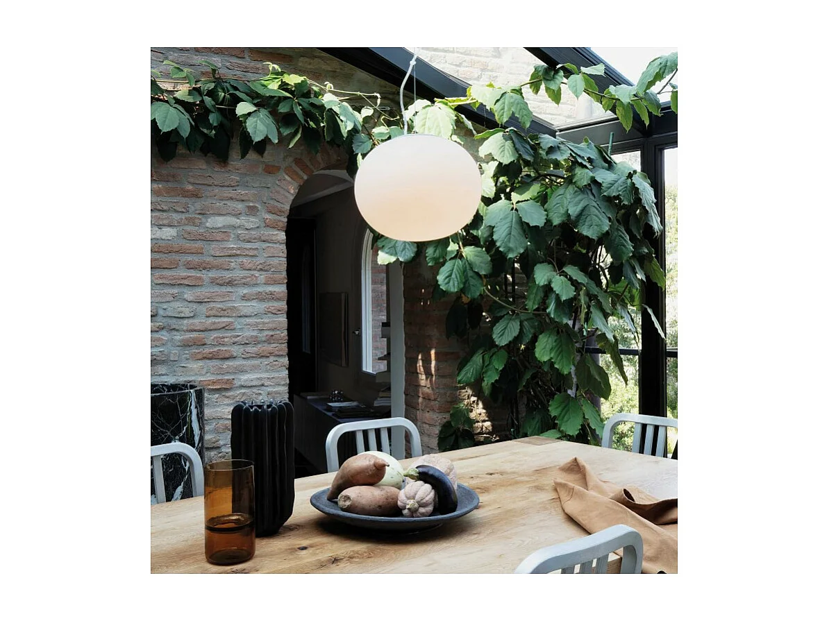 Ideal Lux COTTON Plafonnier Suspendu Globe Blanc 40cm