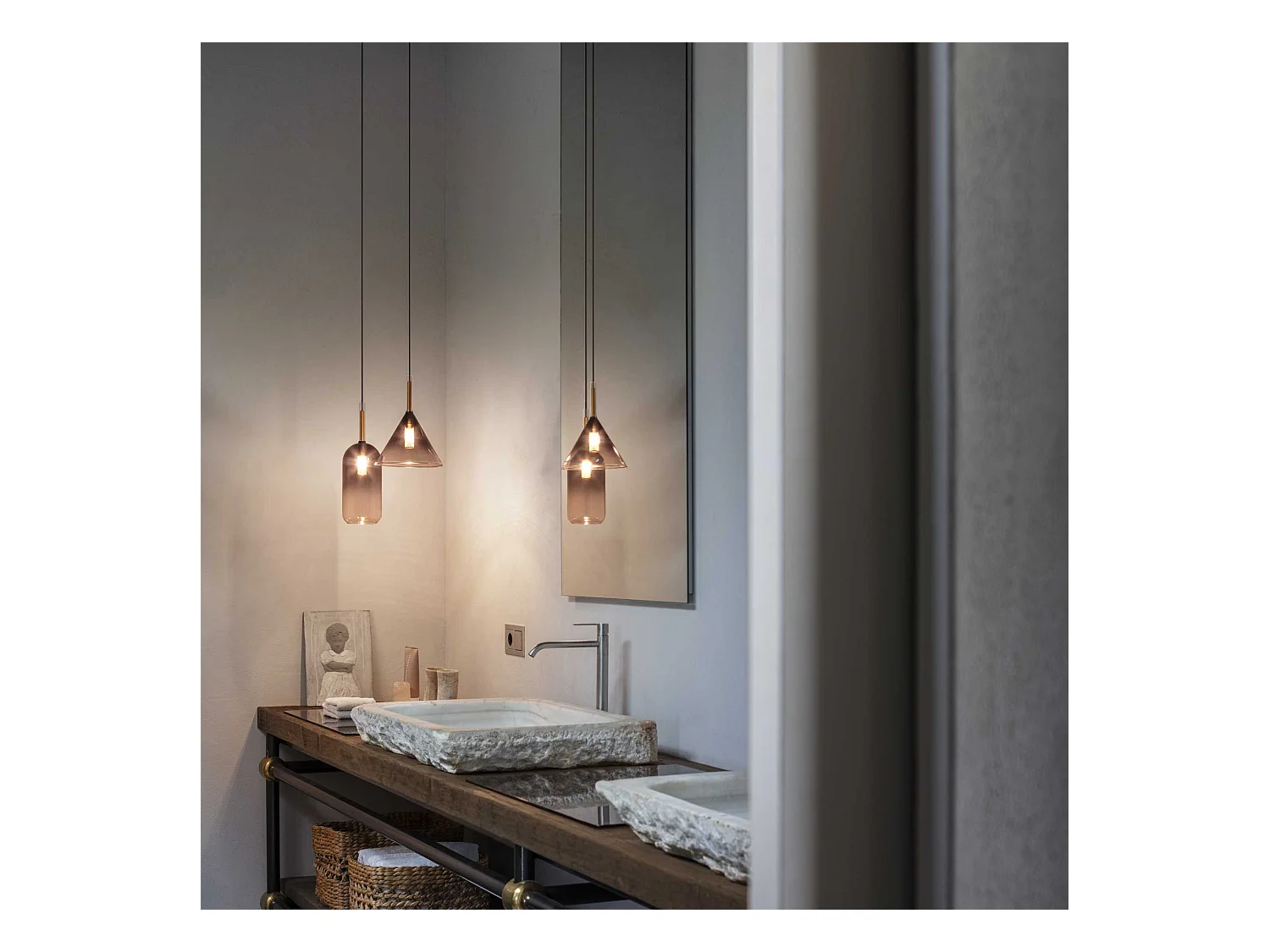 Ideal Lux EMPIRE Plafonnier suspendu dôme cône noir