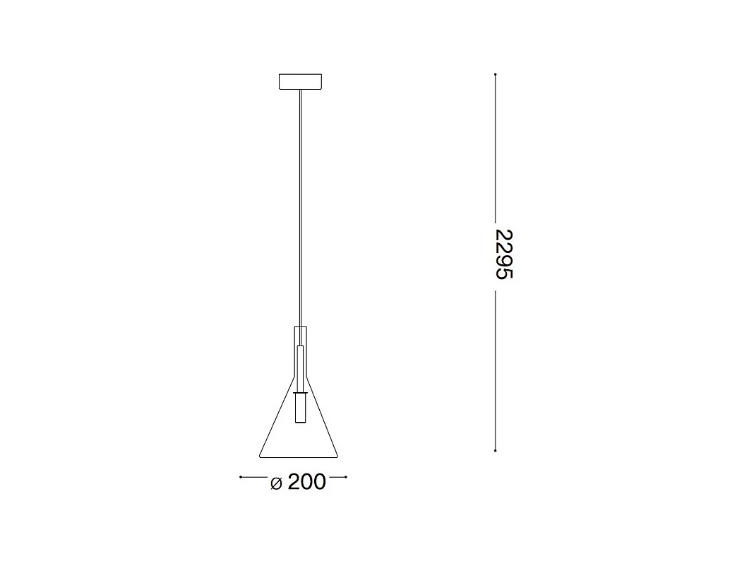 Ideal Lux EMPIRE Plafonnier suspendu dôme cône noir