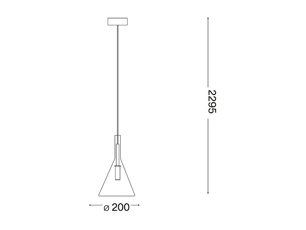 Ideal Lux EMPIRE Plafonnier suspendu dôme cône noir