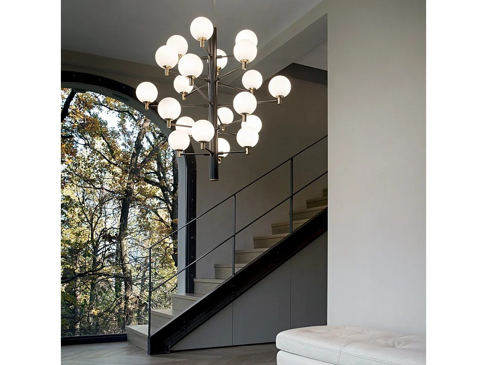 Ideal Lux Copernico Plafonnier à 20 ampoules à bras multiples, noir, G9