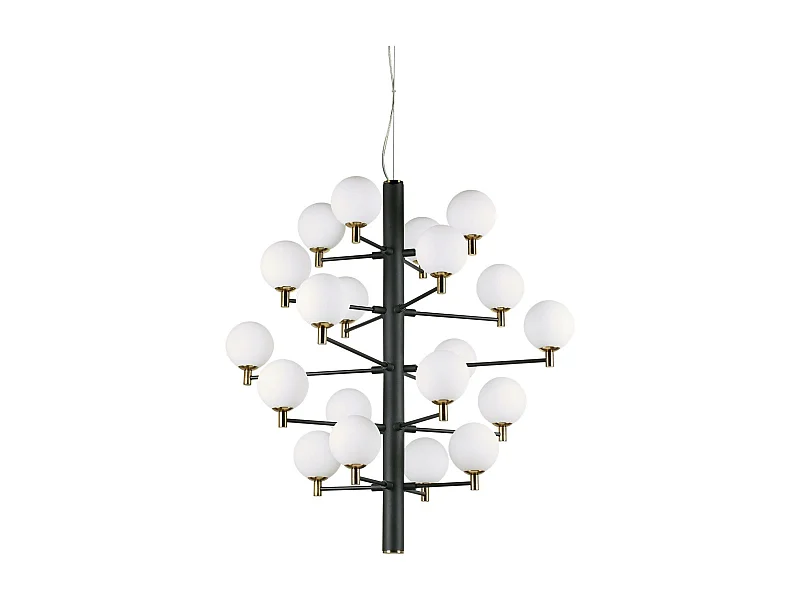 Ideal Lux Copernico - Lámpara colgante de techo con 20 luces, varios brazos, negro, G9