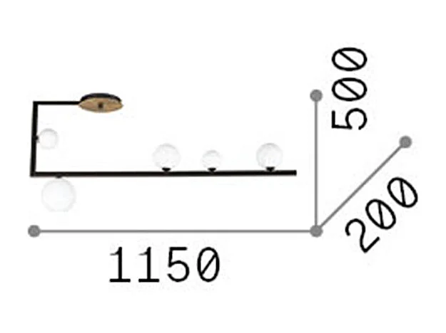 Ideal Lux BIRDS Globe semi-affleurant noir