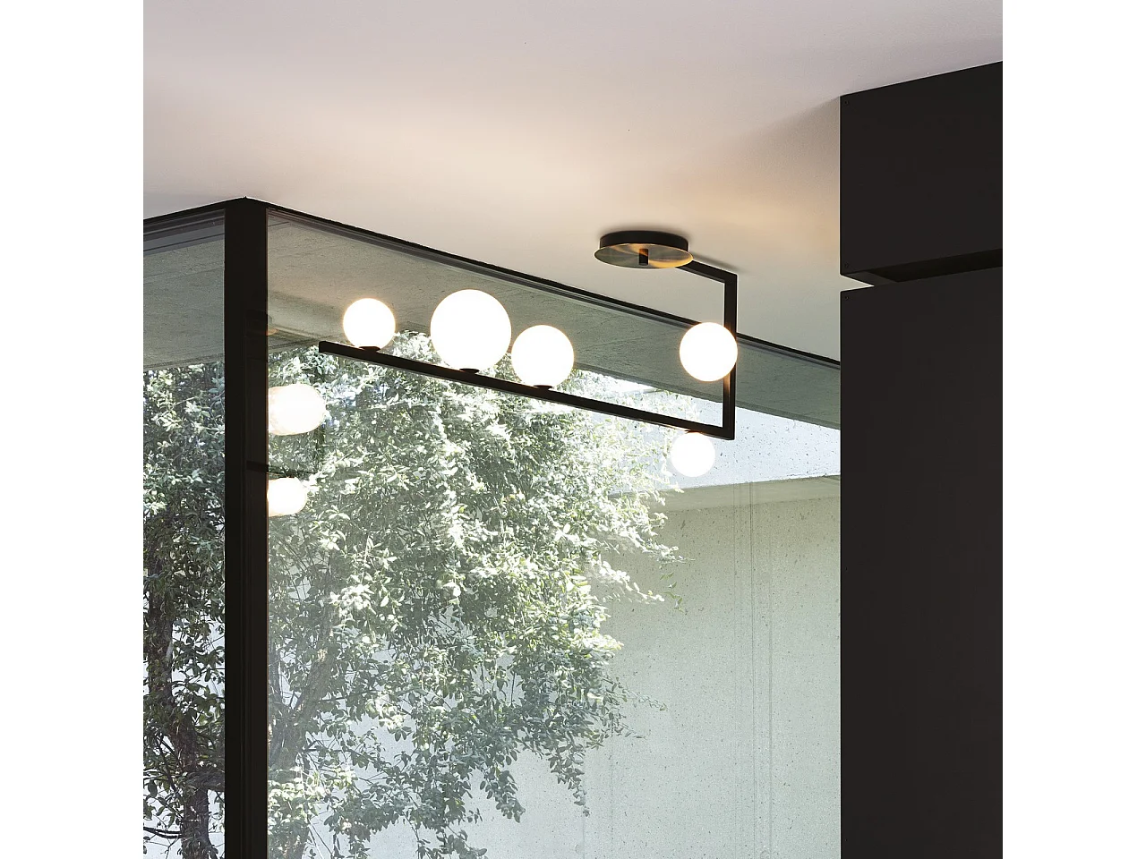 Ideal Lux BIRDS Globe semi-affleurant noir