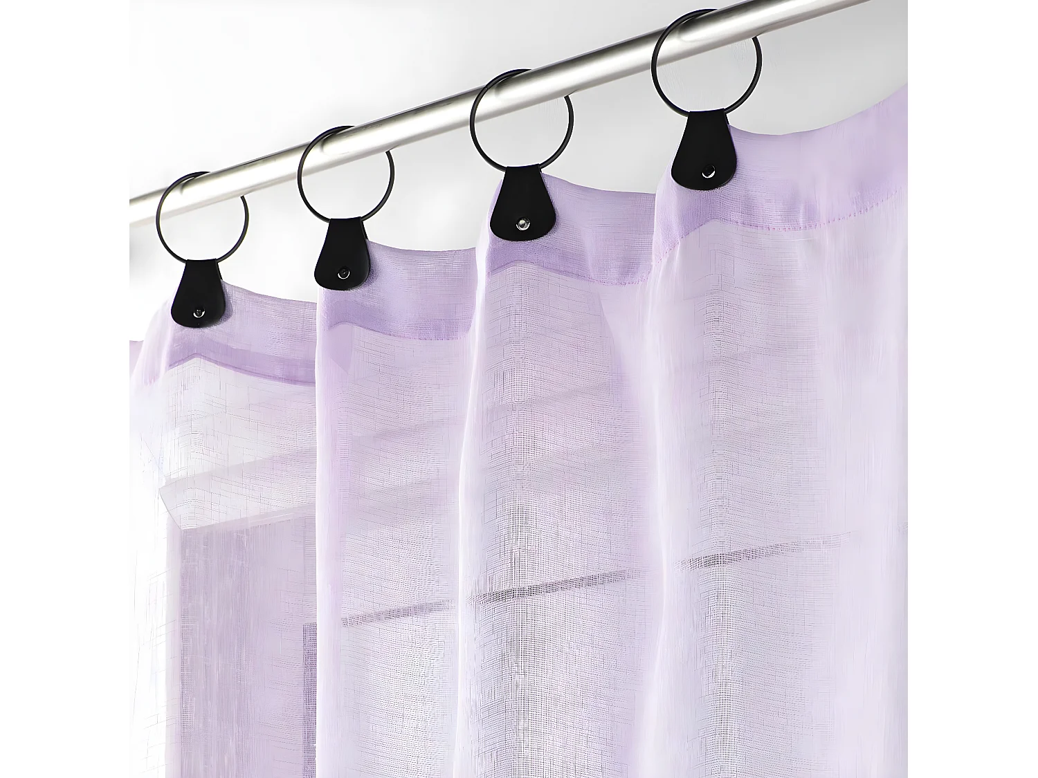 Rideau Voilage à Anneaux "Linka" 140x240cm Lilas