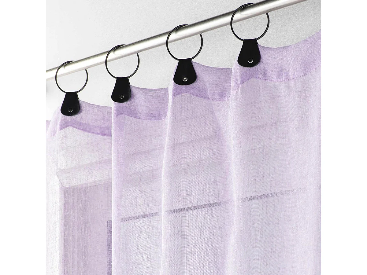 Rideau Voilage à Anneaux "Linka" 140x240cm Lilas