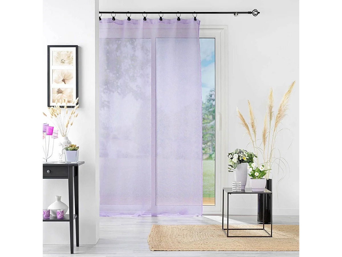 Rideau Voilage à Anneaux "Linka" 140x240cm Lilas