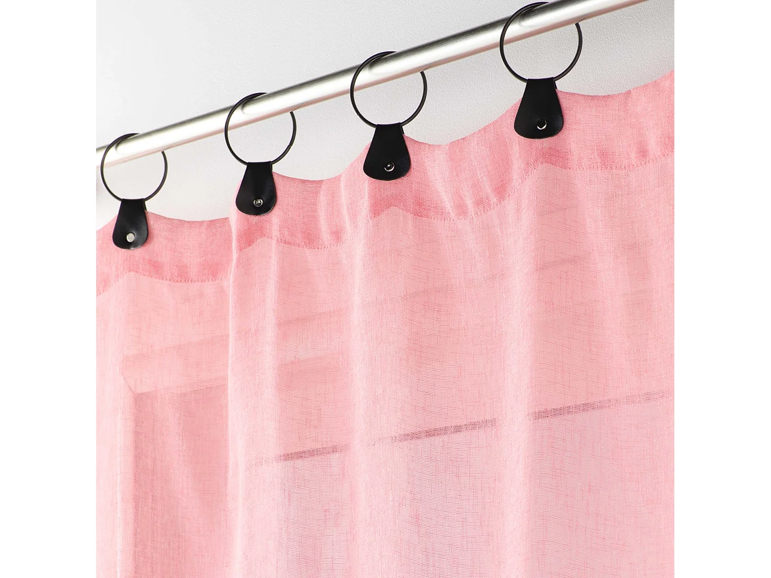 Rideau Voilage à Anneaux "Linka" 140x240cm Corail