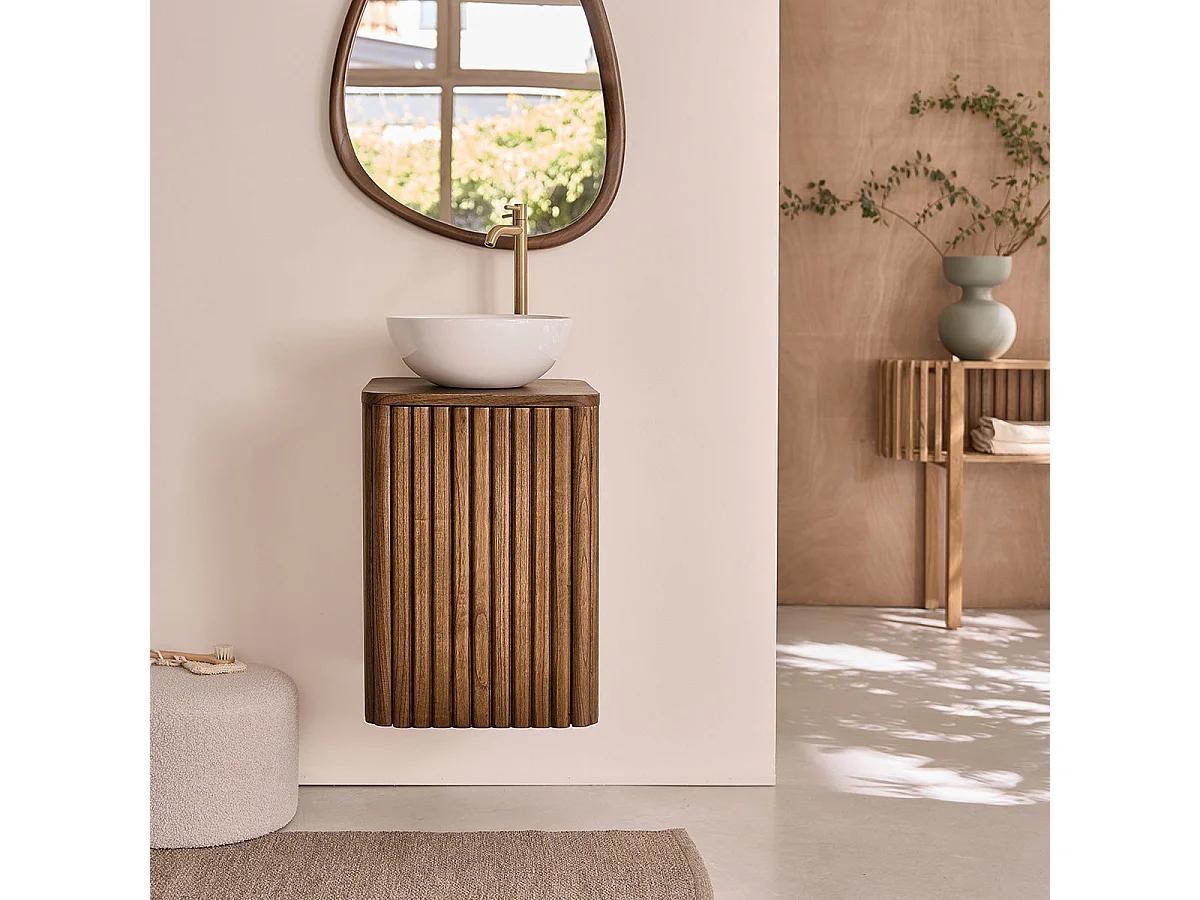 Mobile bagno sospeso in massello di mindi