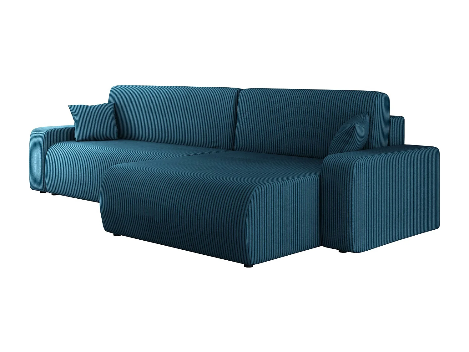 Canapé d'angle Shelton 108, Bleu, Disponible, 274x145x82cm