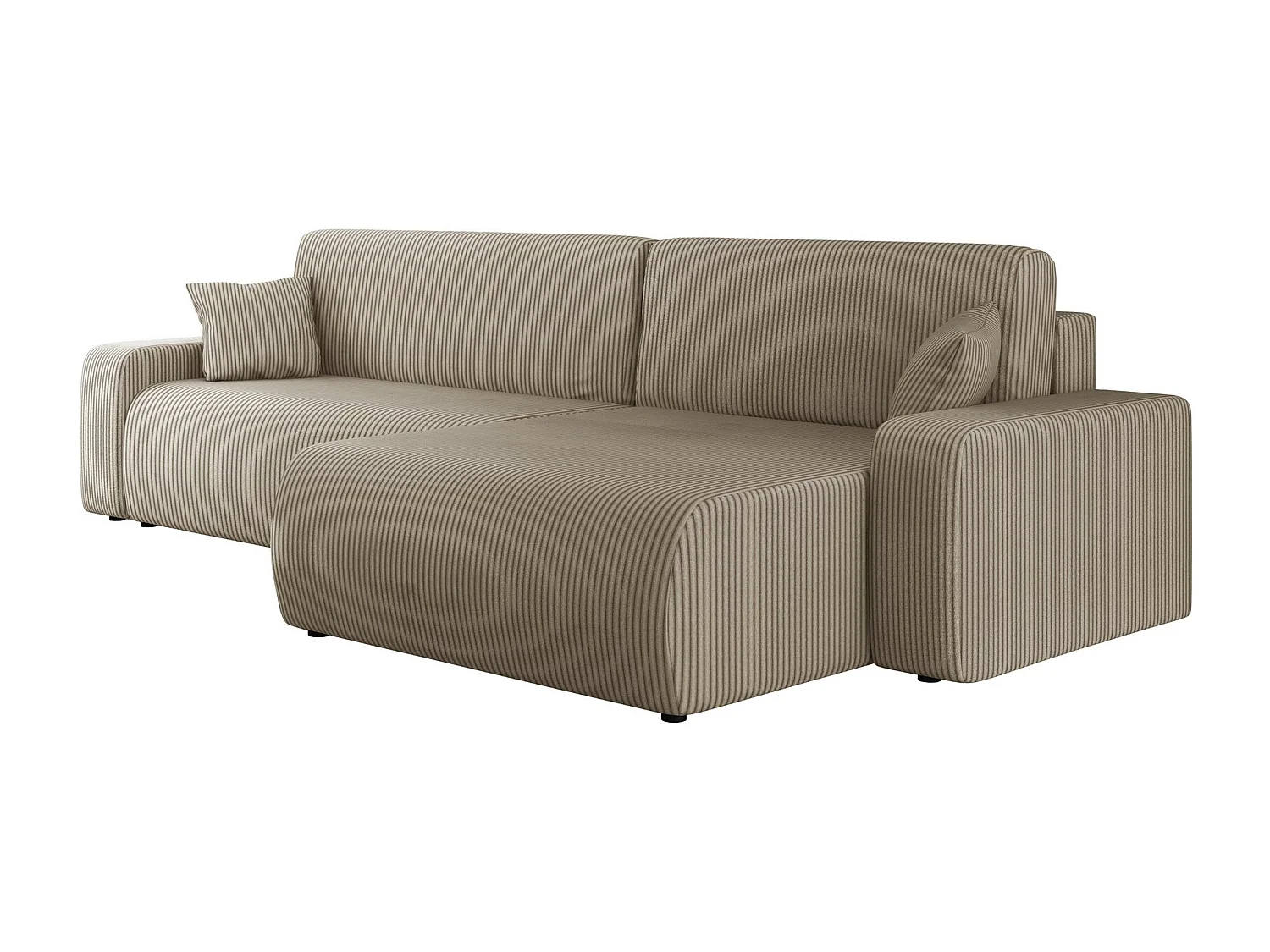 Canapé d'angle Shelton 108, Brun clair, Disponible, 274x145x82cm