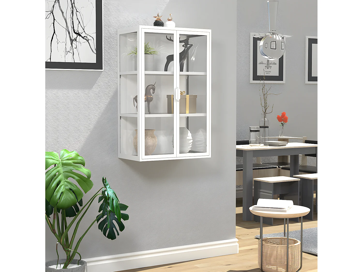 Wandvitrine Hängevitrine Glas Flokas L