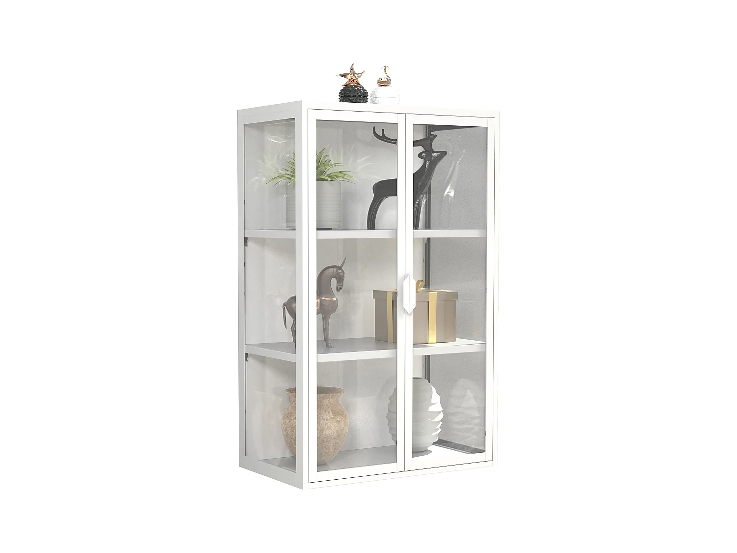 VCM acier vitrine murale vitrine suspendue vitrine en verre vitrine murale vitrine en verre 95x60x35 cm Floka L