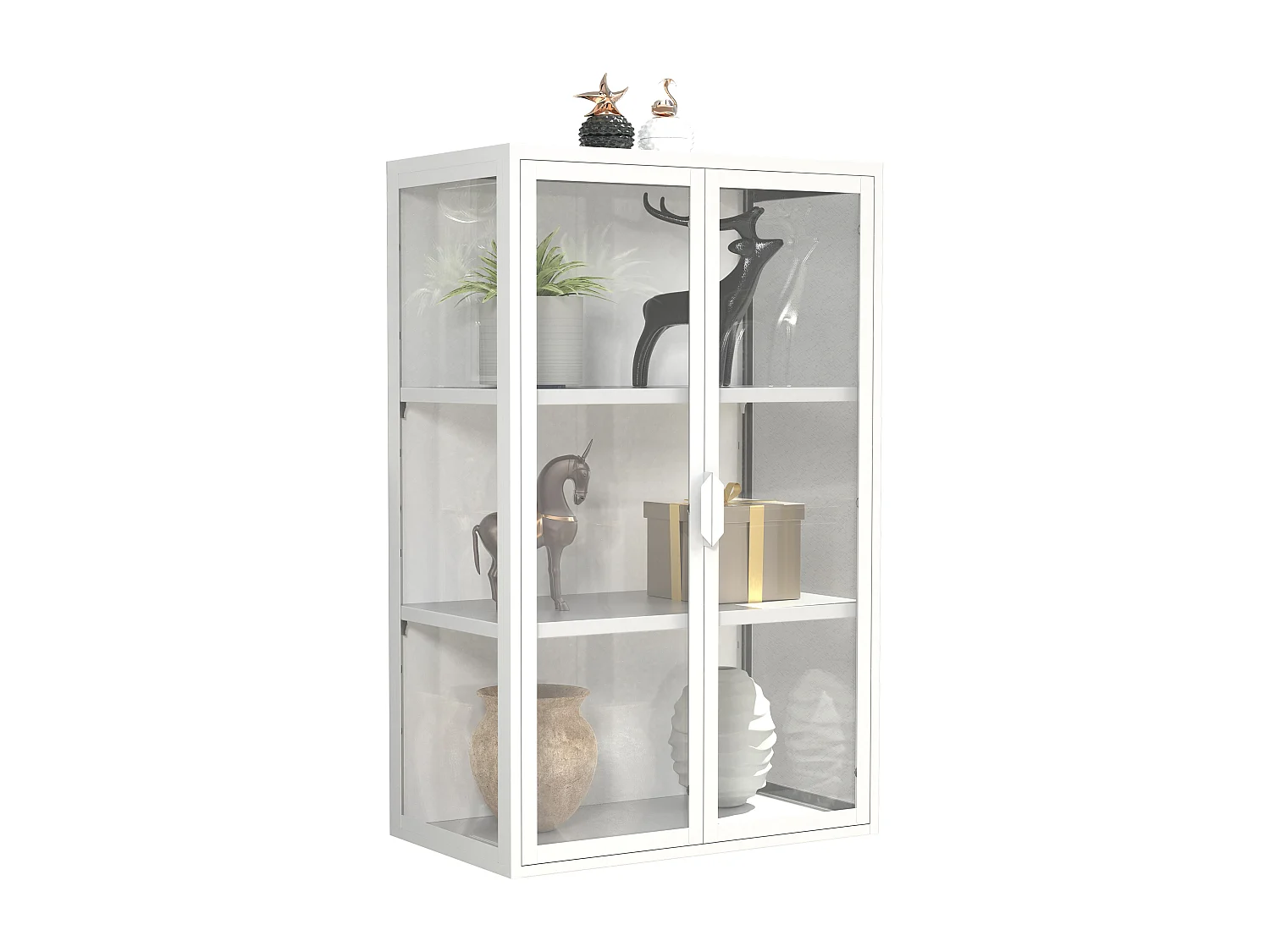 VCM acier vitrine murale vitrine suspendue vitrine en verre vitrine murale vitrine en verre 95x60x35 cm Floka L