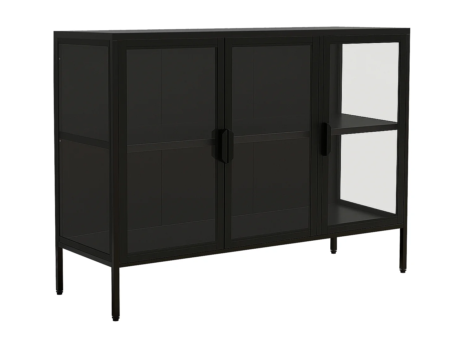 Stalen glazen vitrine dressoir Floka L