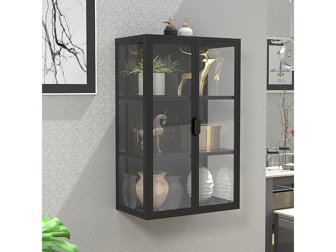 Wandvitrinekast hangvitrine glas Flokas L