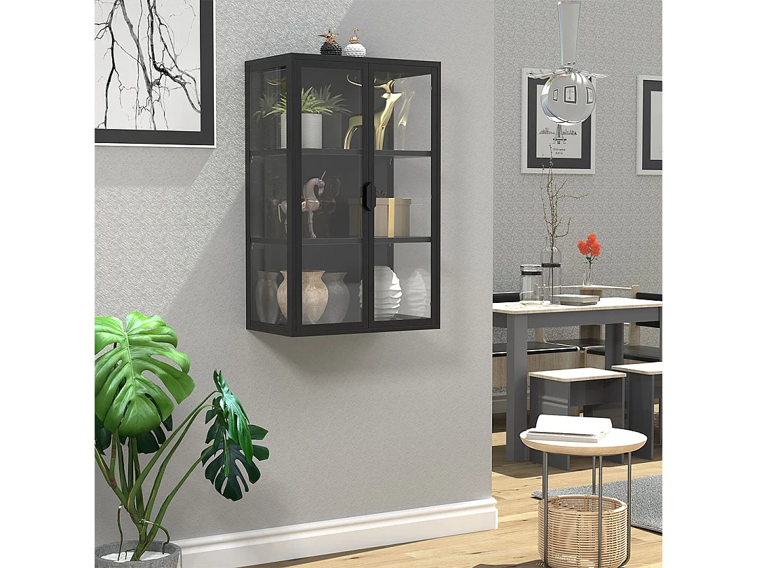 Wandvitrinekast hangvitrine glas Flokas L