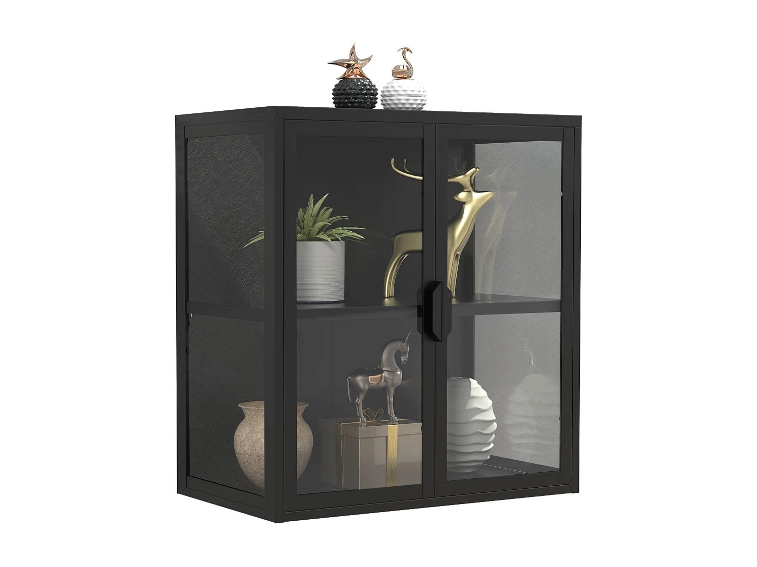 Stahl Wandvitrine Hängevitrine Vitrine Glas Flokas