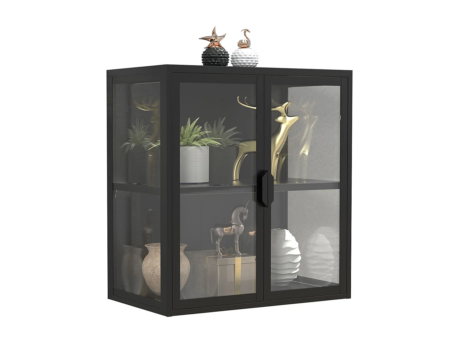 Stahl Wandvitrine Hängevitrine Vitrine Glas Flokas