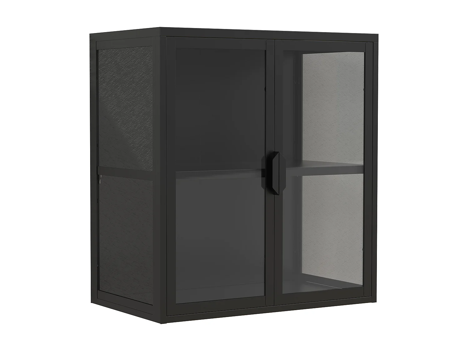 Wall display cabinet Flokas Black H. 65 x W. 60 x D. 35 cm