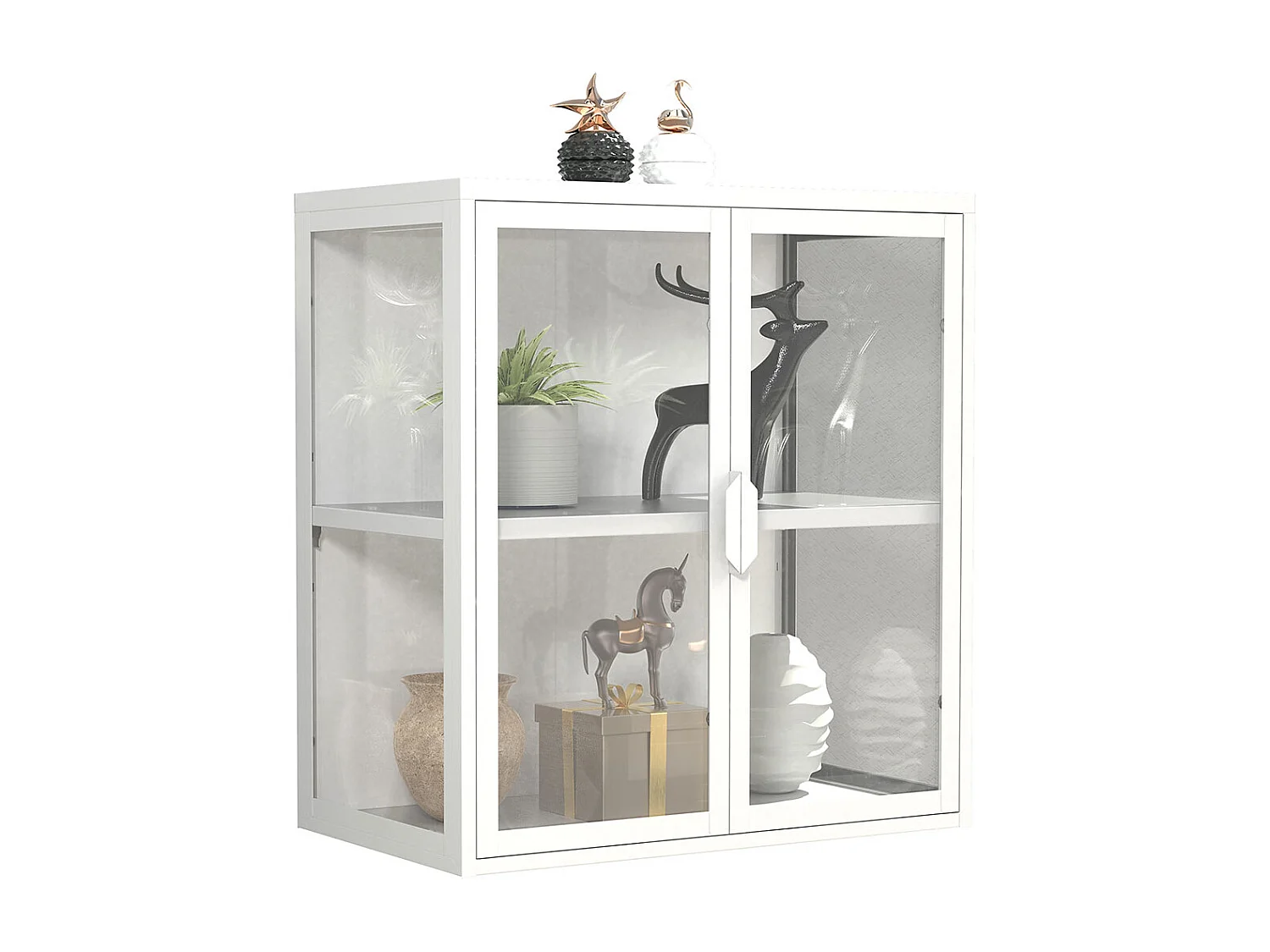 Stahl Wandvitrine Hängevitrine Vitrine Glas Flokas