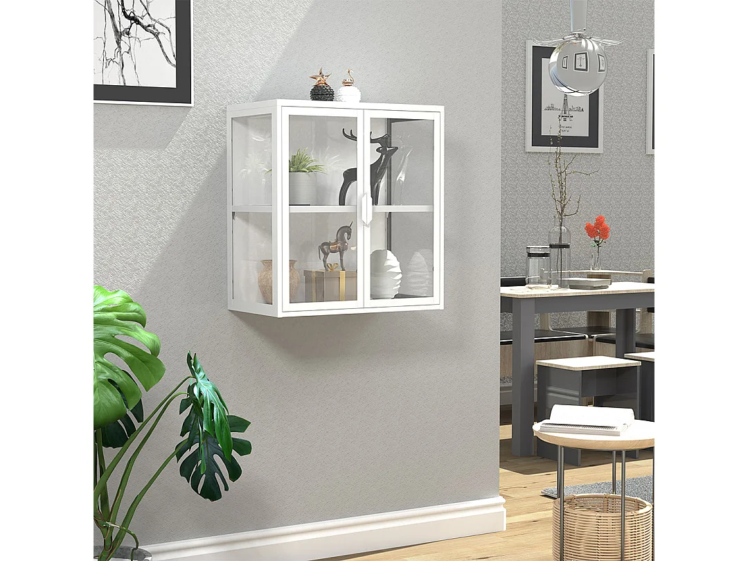 Stahl Wandvitrine Hängevitrine Vitrine Glas Flokas