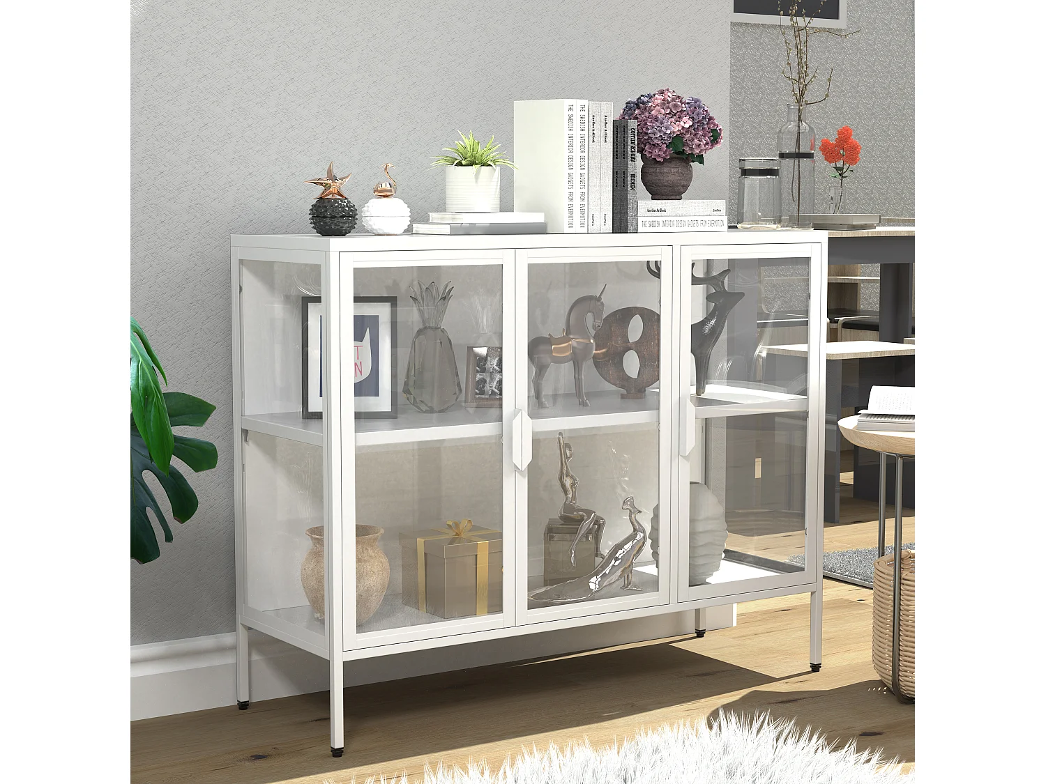 Standing cabinet Floka White H. 80 x W. 110 x D. 35 cm