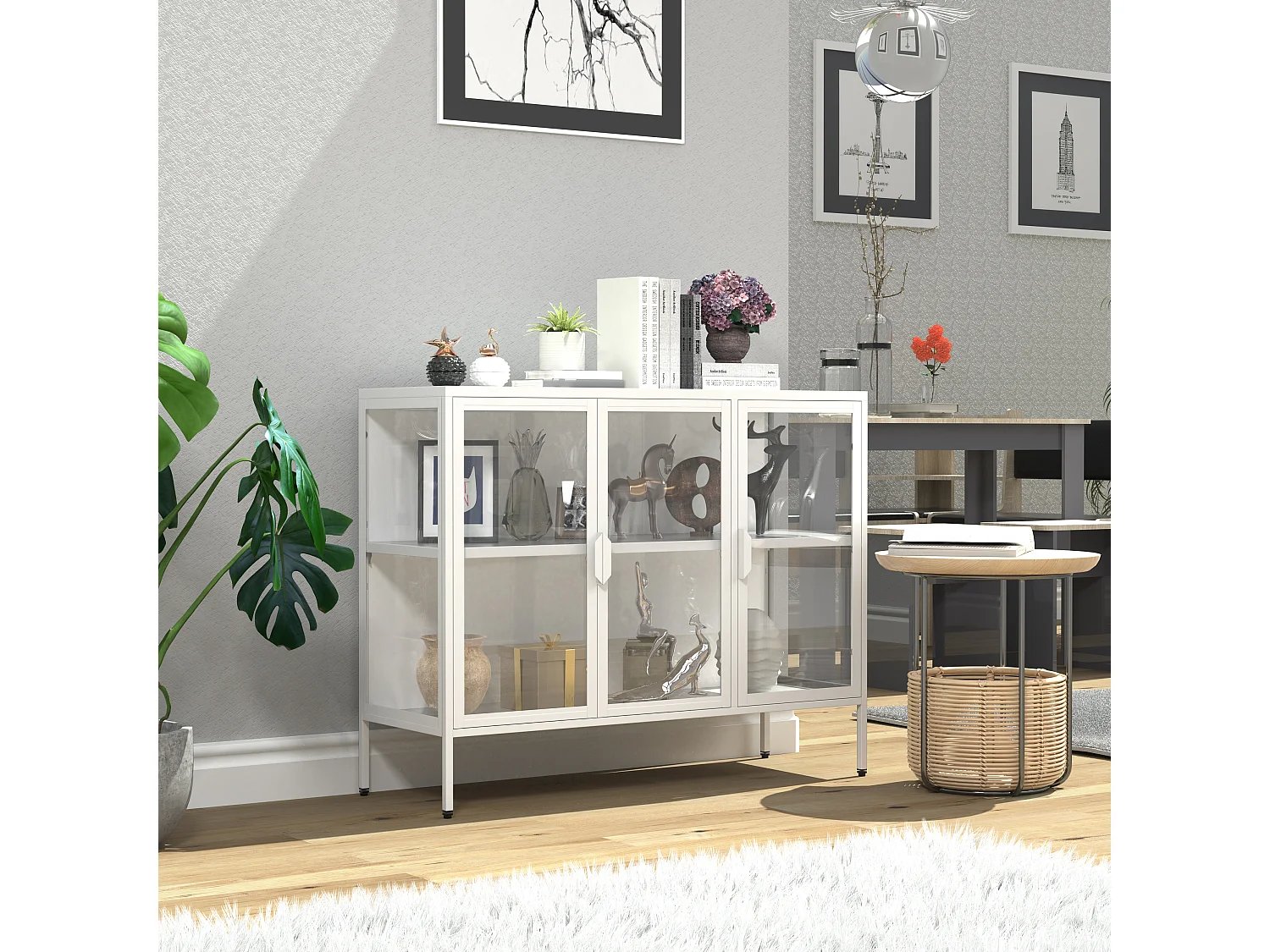 Standing cabinet Floka White H. 80 x W. 110 x D. 35 cm