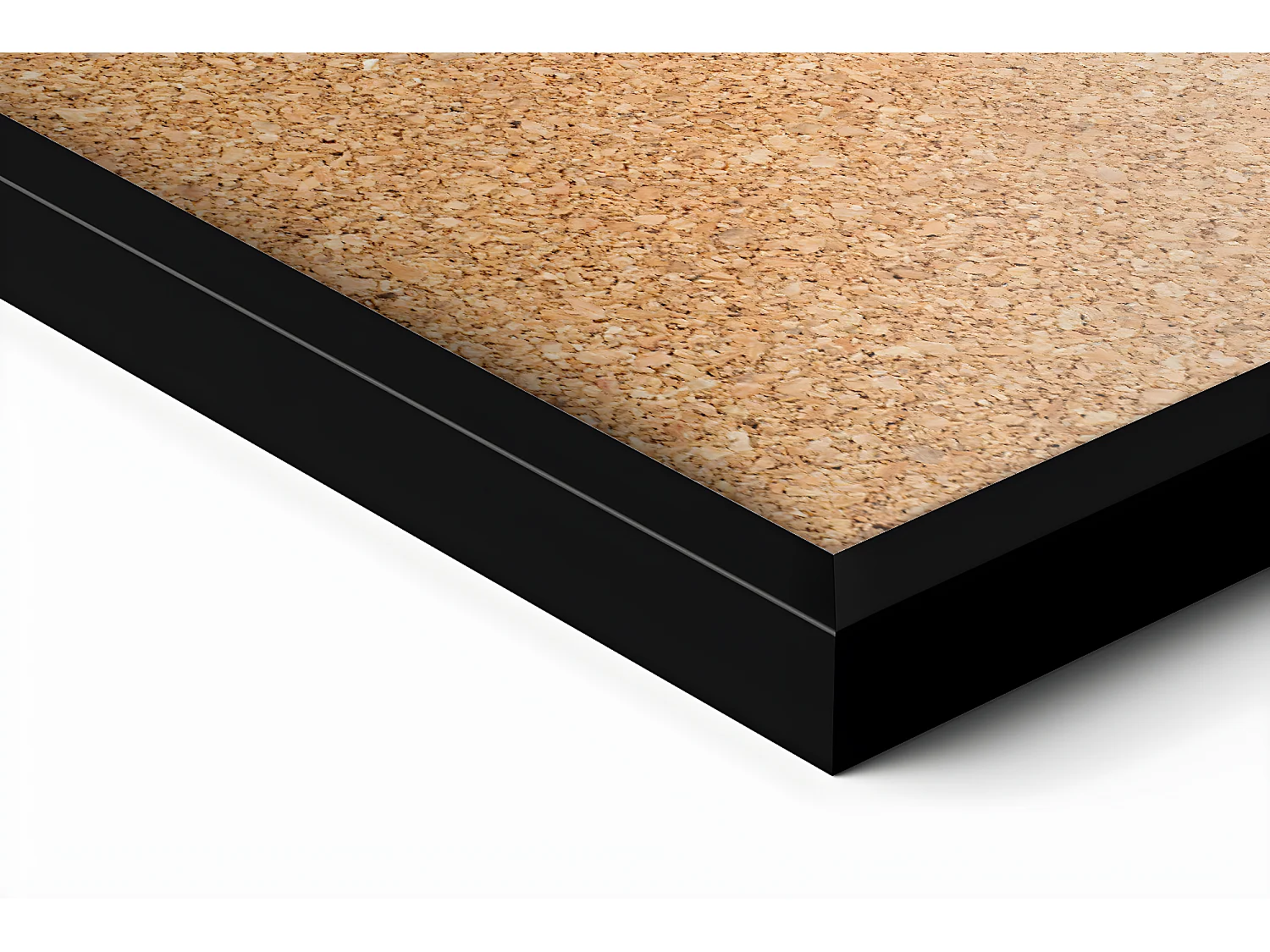 Große Korktafel 120x90 in schwarzem Rahmen, vertikale horizontale Montage + Stifte. XXL-Korktafel für Zuhause und Büro, ästhetische Organisation von Notizen