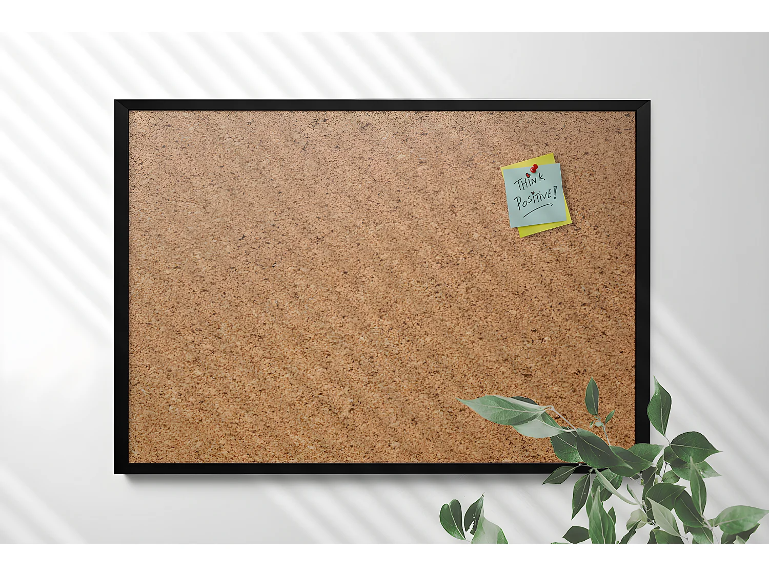 Tableau en liège 70x50 cm Couleur cadre noir Épingles gratuites VERTICAL HORIZONTAL, tableau en liège pour la maison, organisation esthétique des notes au bureau