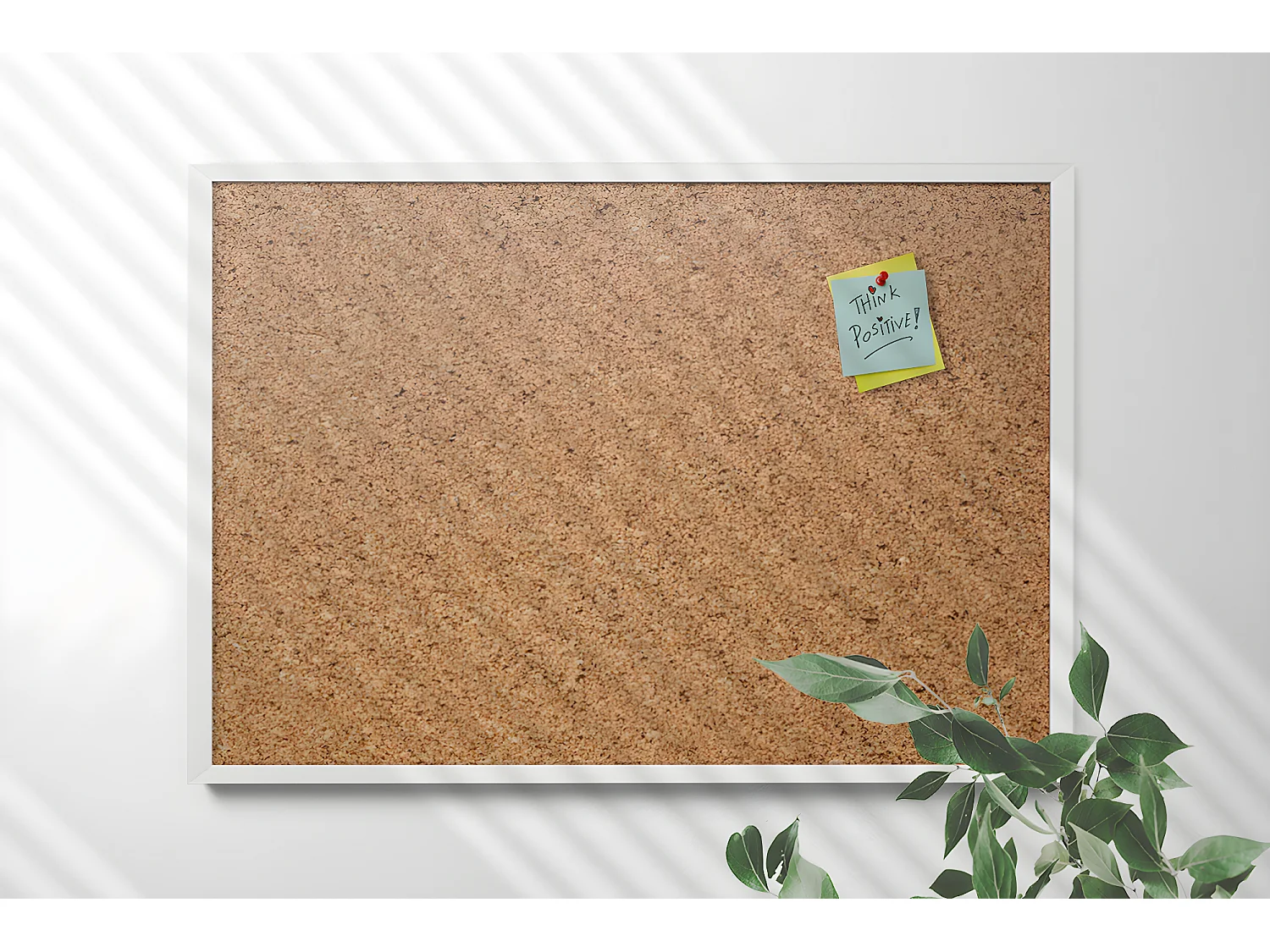 Korktafel 70x50 cm Weiße Rahmenfarbe Kostenlose Stifte VERTIKAL HORIZONTAL, Korktafel für zu Hause, ästhetische Organisation von Notizen im Büro