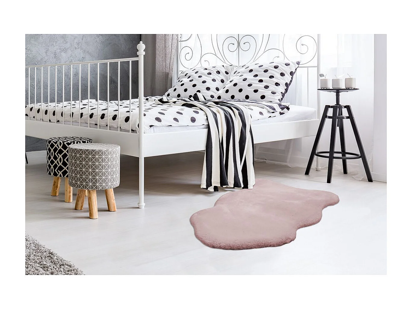 Tapis Déco "Sheep" 60x90cm Rose