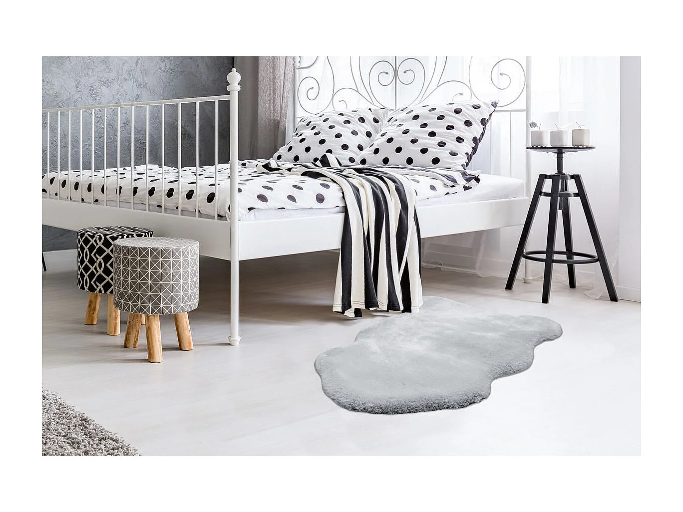 Tapis Déco "Sheep" 60x90cm Bleu Gris