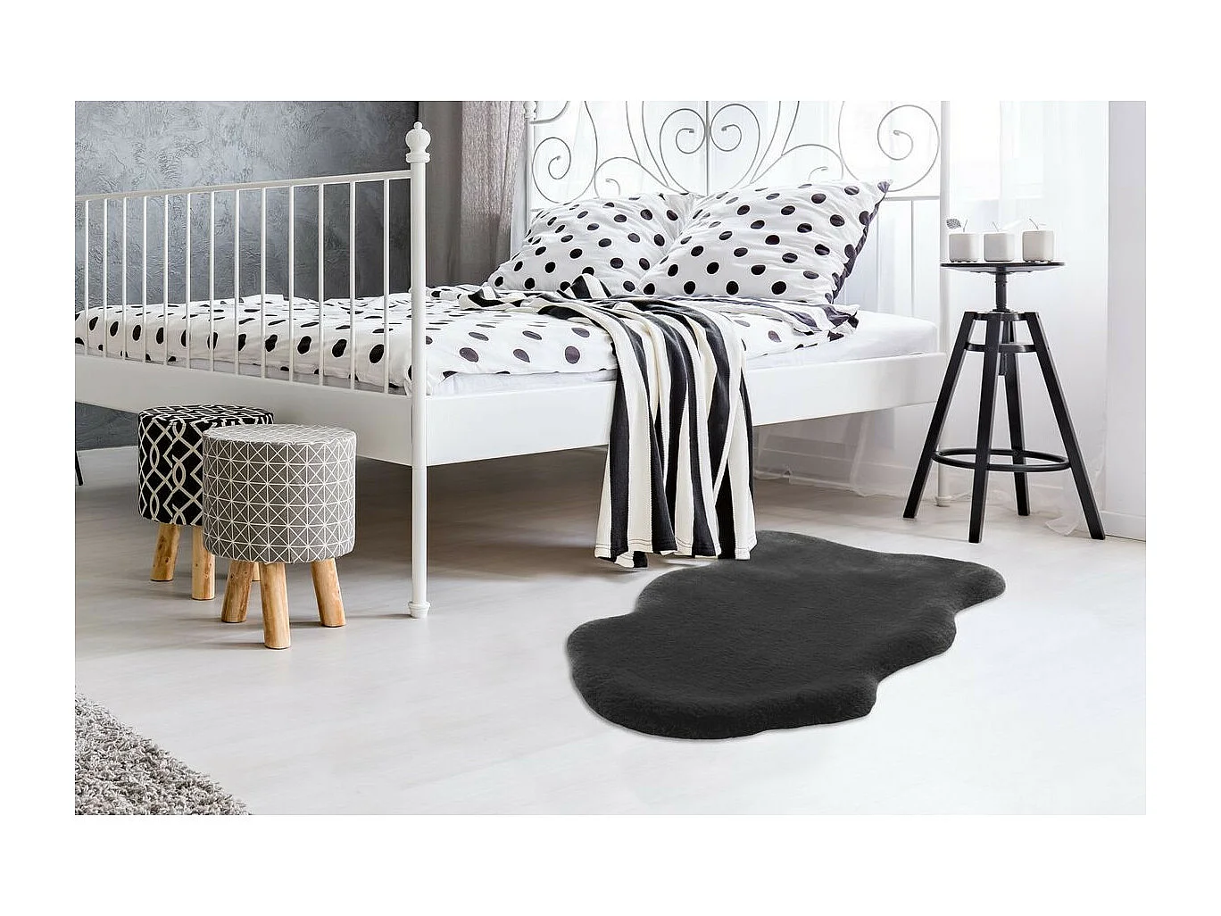 Tapis Déco "Sheep" 60x90cm Anthracite