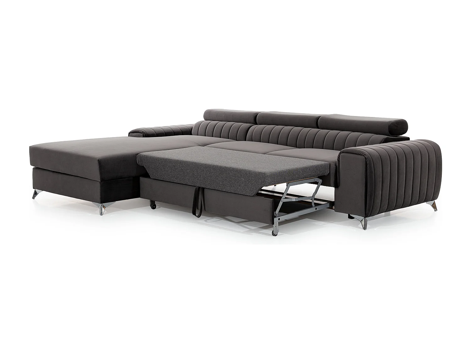 Hoekbank Futura L/stoffen bekleding/zwart