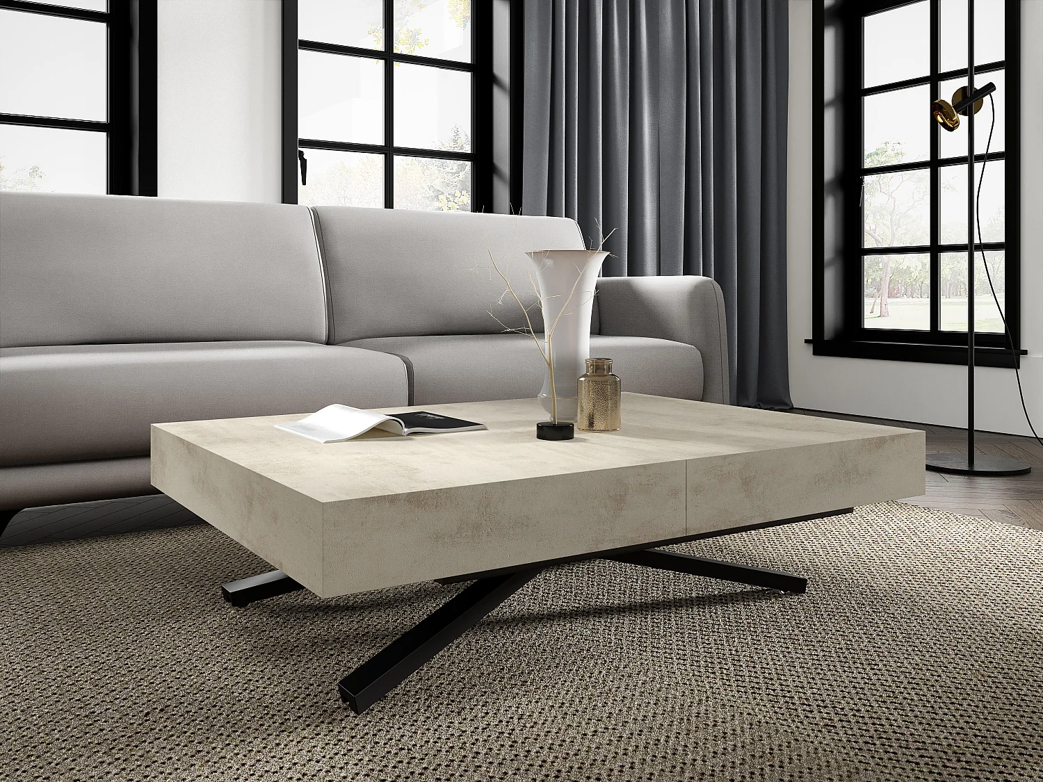 Table Basse SANNA X CT80 80x200x80 Blanc