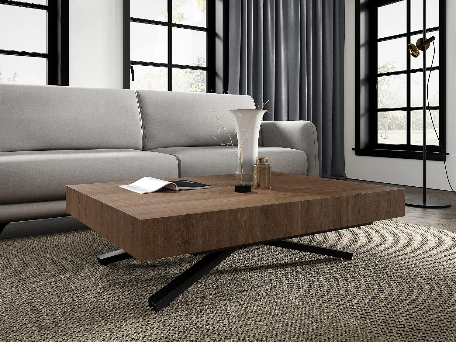 Mesa De Centro SANNA X CT80 80x200x80 Marrón