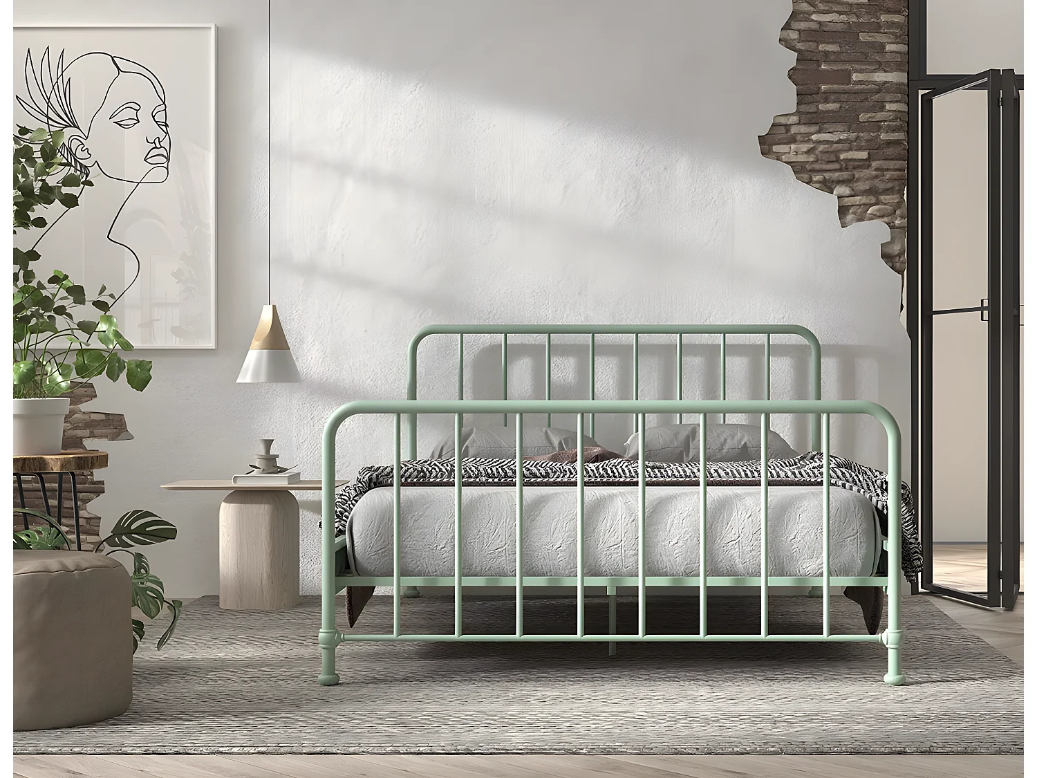 Bed BRONXX BF010 160x200 cm Groen