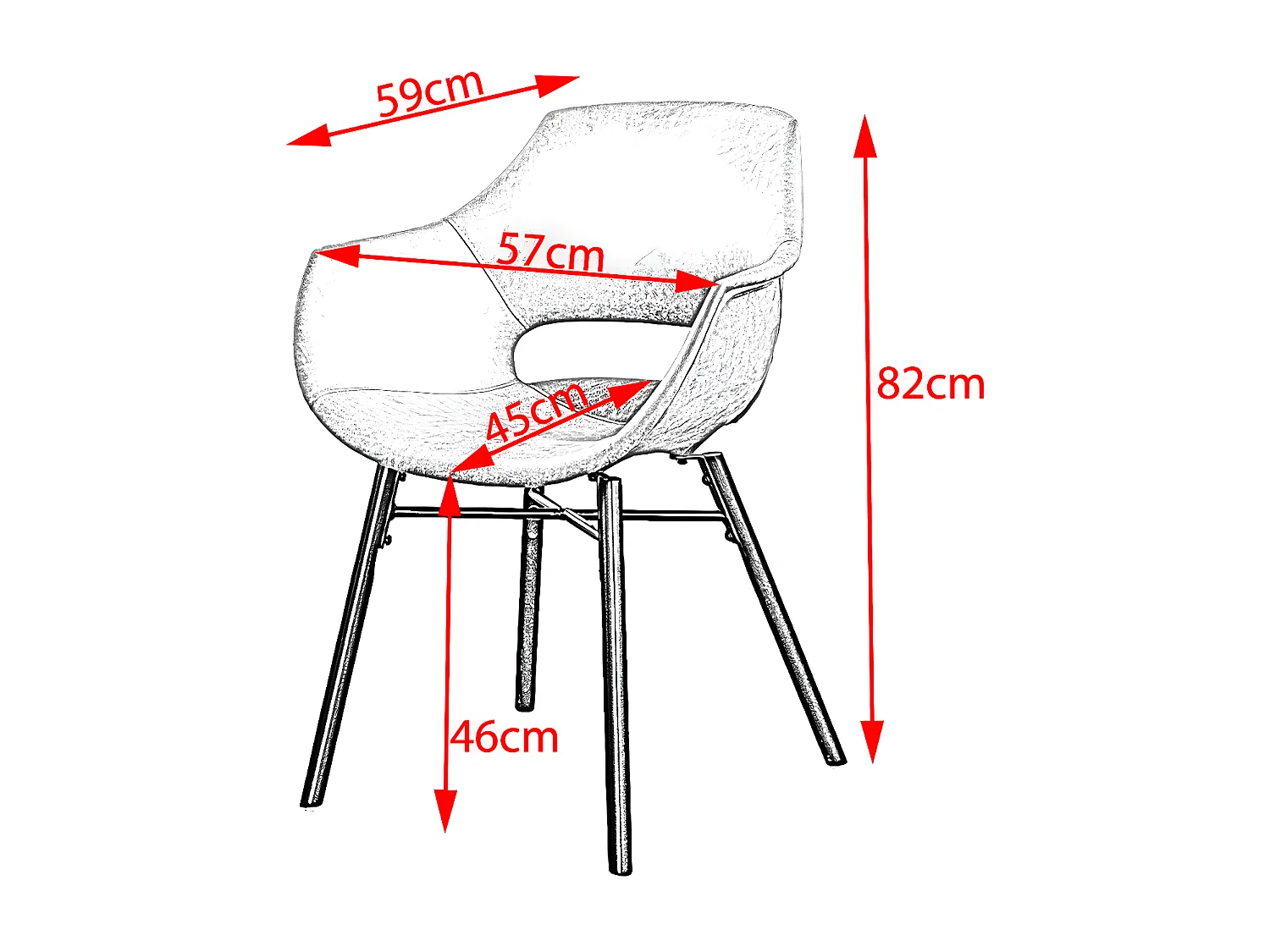 Stuhl - Cremeweiß Microfaser - ZAJA