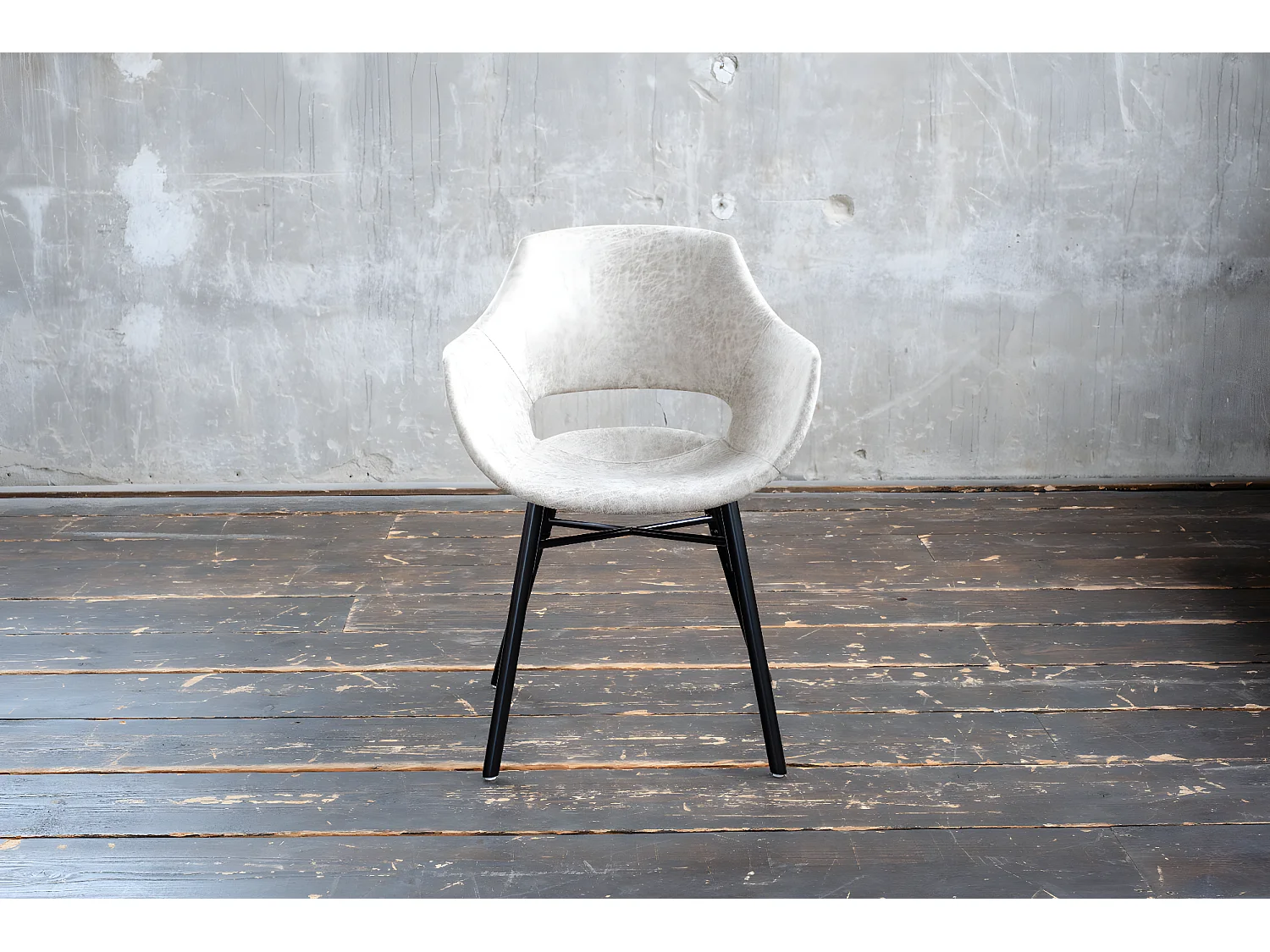 Chaise - blanc crème microfibre - ZAJA